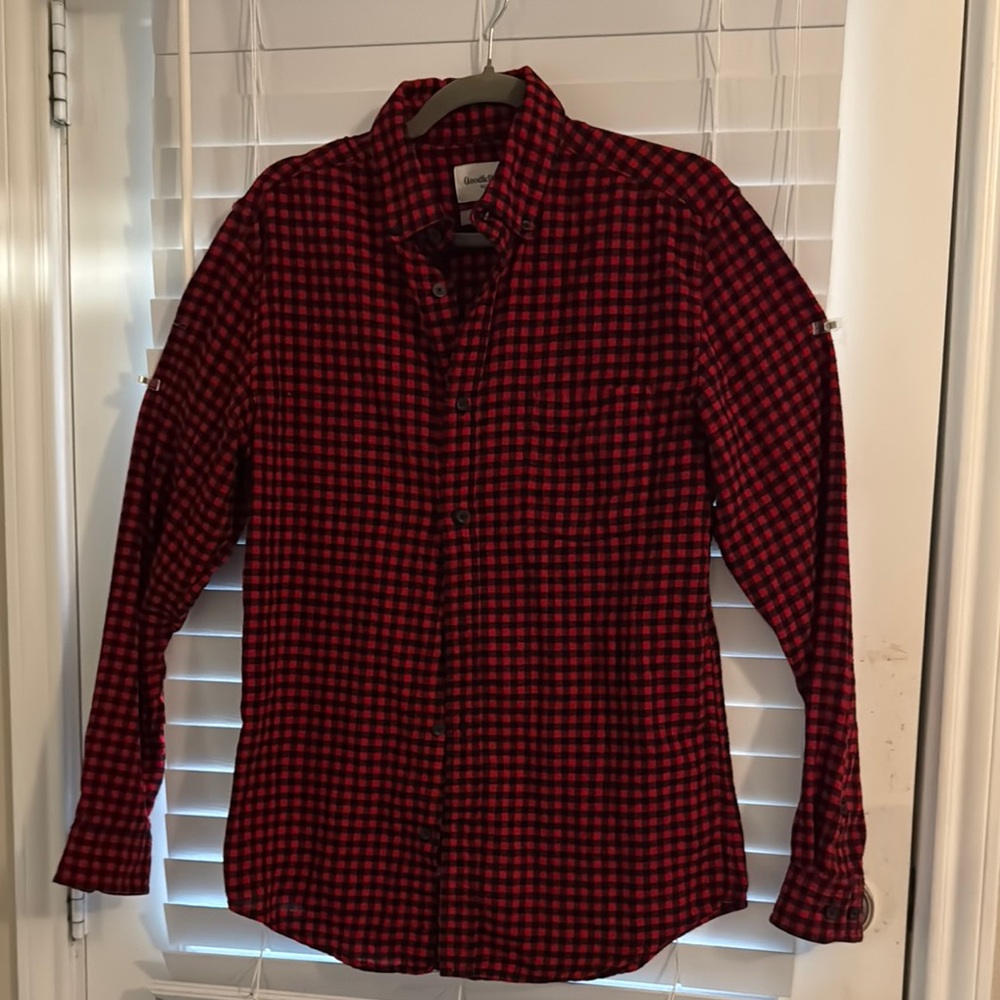 Goodfellow & Co Men's Red and Black Checkered Shirt
